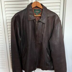 J Crew Women's Vintage Leather Jacket Brown Size S